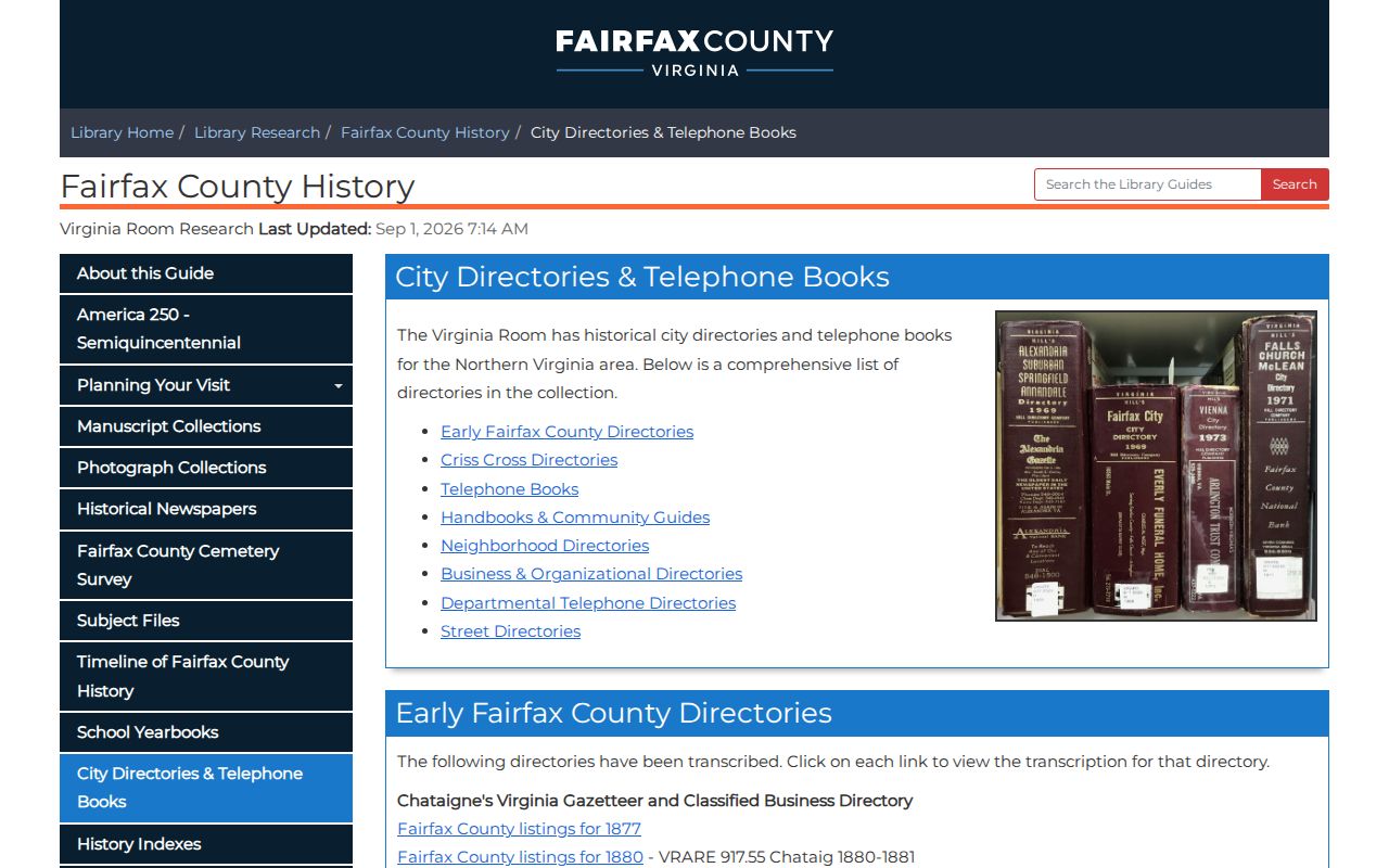 Annandale city directory Fairfax County digitized directories collection