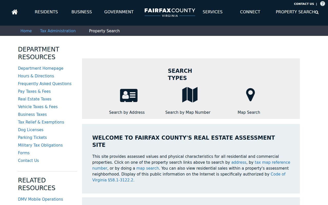 Annandale residents directory Fairfax iCare property search