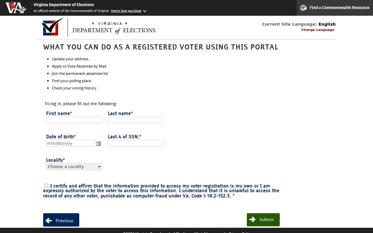 Annandale residents directory Virginia voter status lookup